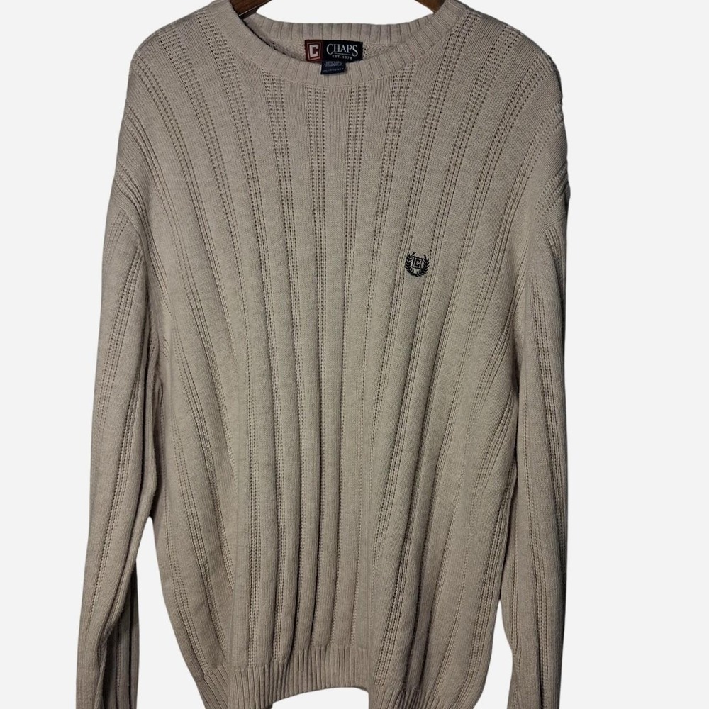 Mens vintage Chaps sweater with vertical ribbed texture Size: XXL